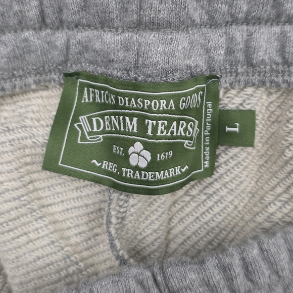 Denim Tear Grey Sweatpants with White Florals Unisex - Picture 3 of 12